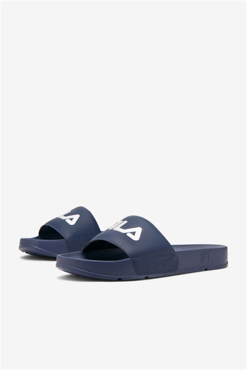 Navy / Red / White Men's Fila Drifter Slides | Saudi Arabia-058162