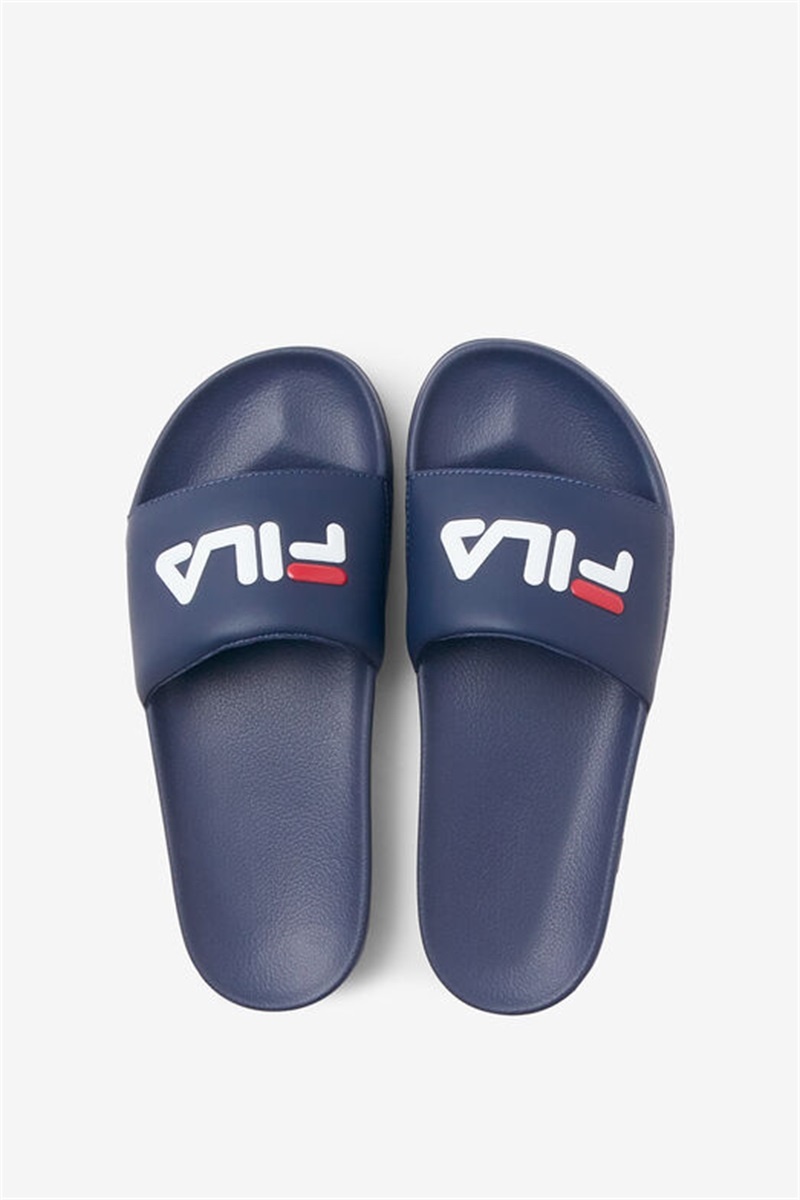 Navy / Red / White Men's Fila Drifter Slides | Saudi Arabia-058162
