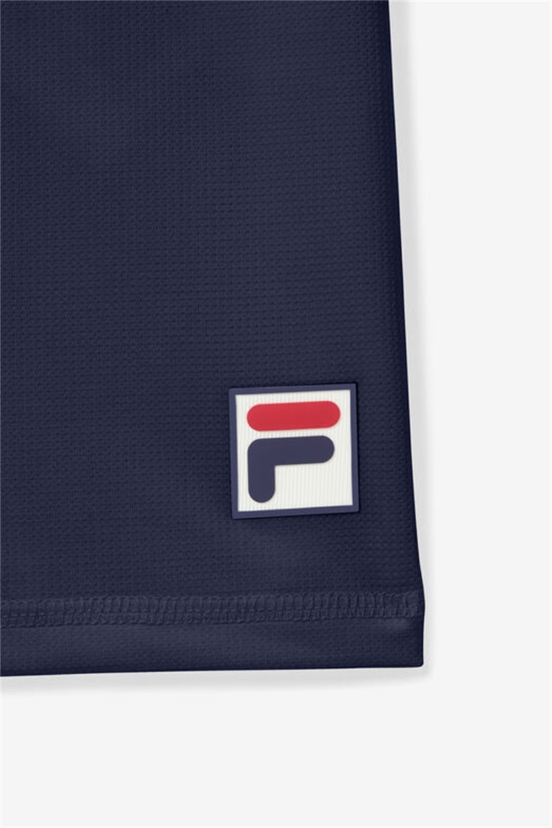 Navy / Red / White Men's Fila Essentials H Jacquard Crew Tops | Saudi Arabia-093574
