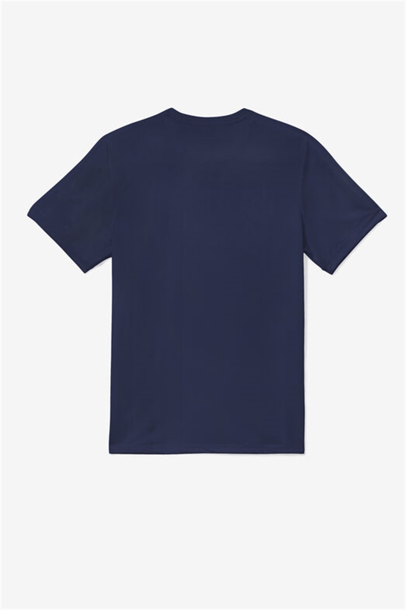 Navy / Red / White Men's Fila Essentials H Jacquard Crew Tops | Saudi Arabia-093574