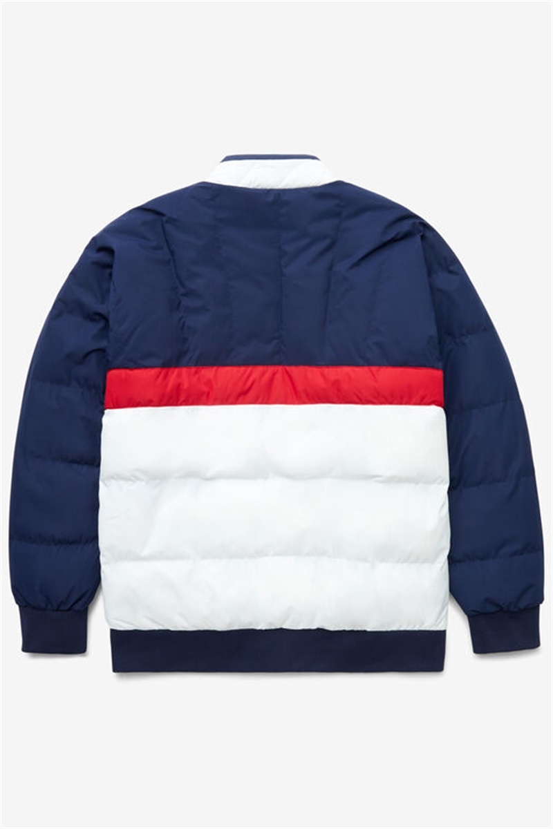 Navy / Red / White Men's Fila Fausto Ski Jackets | Saudi Arabia-981250