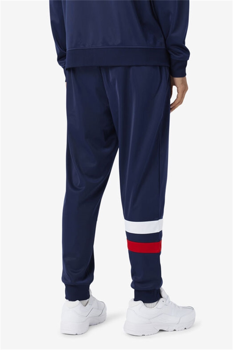 Navy / Red / White Men's Fila Jaya Track Pants | Saudi Arabia-395602