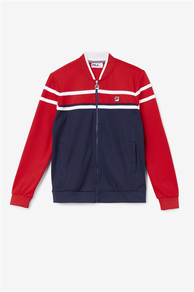 Navy / Red / White Men\'s Fila Naso Jackets | Saudi Arabia-309768
