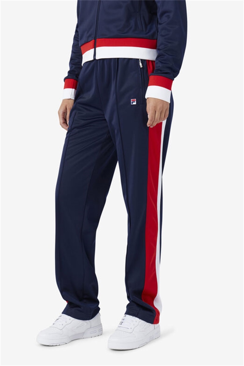 Navy / Red / White Men's Fila Sandy Track Pants | Saudi Arabia-321946