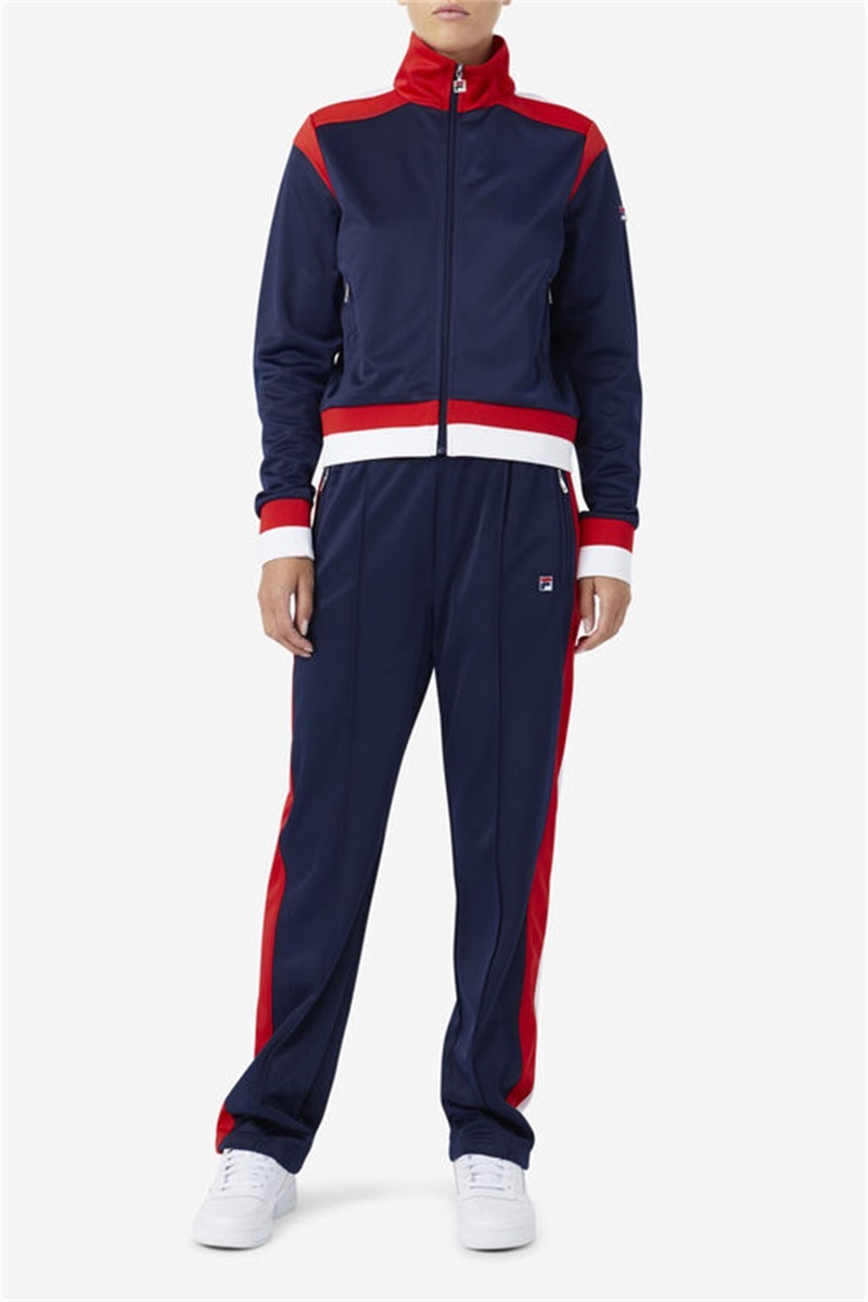 Navy / Red / White Men's Fila Sandy Track Pants | Saudi Arabia-321946