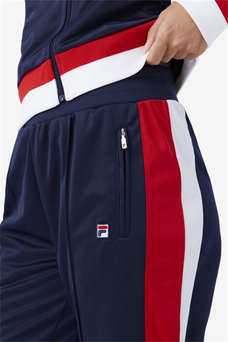 Navy / Red / White Men's Fila Sandy Track Pants | Saudi Arabia-321946