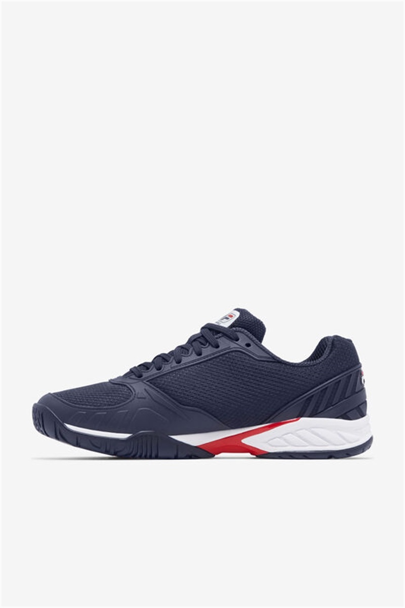 Navy / Red / White Men's Fila Volley Zone Pickleball Shoes | Saudi Arabia-974382