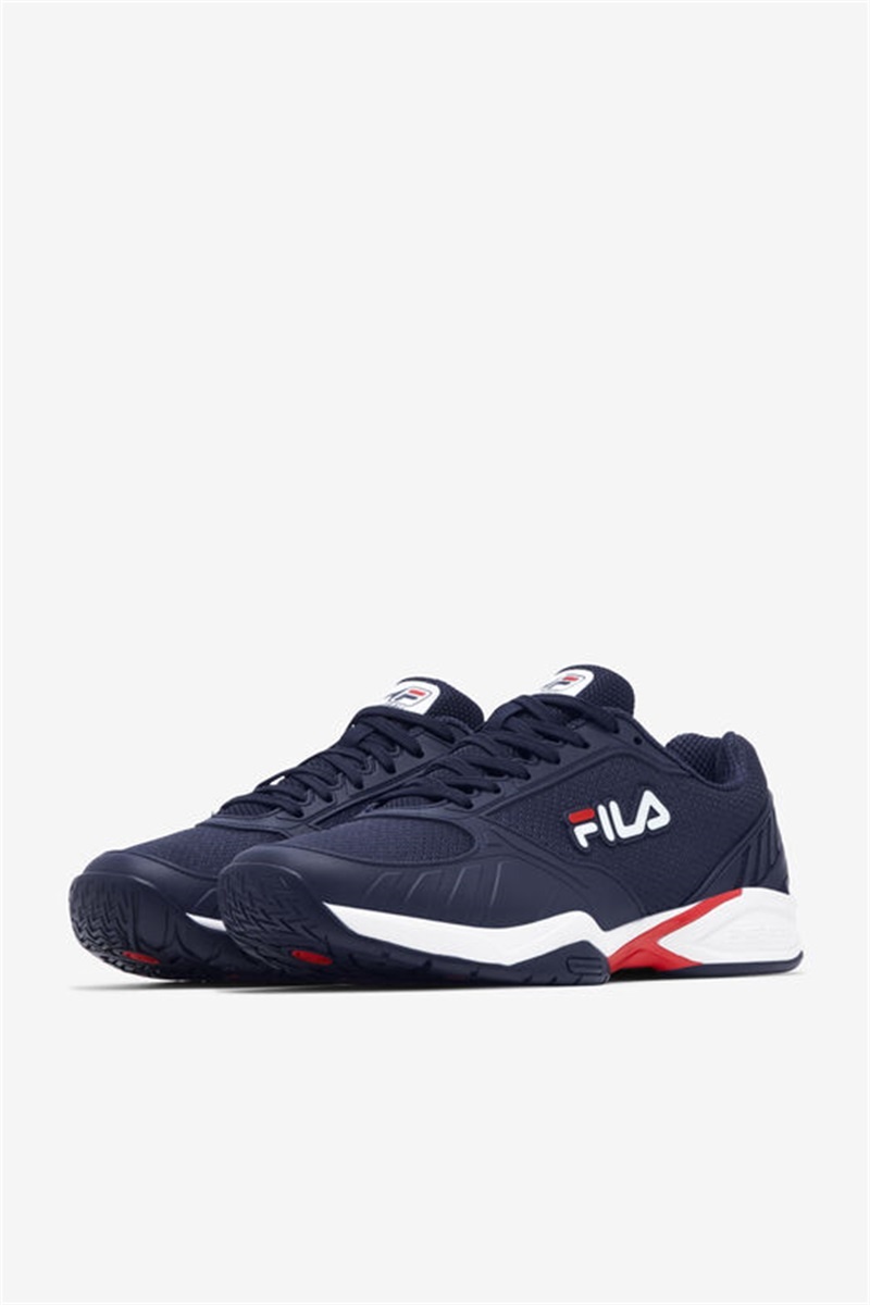 Navy / Red / White Men's Fila Volley Zone Pickleball Shoes | Saudi Arabia-974382