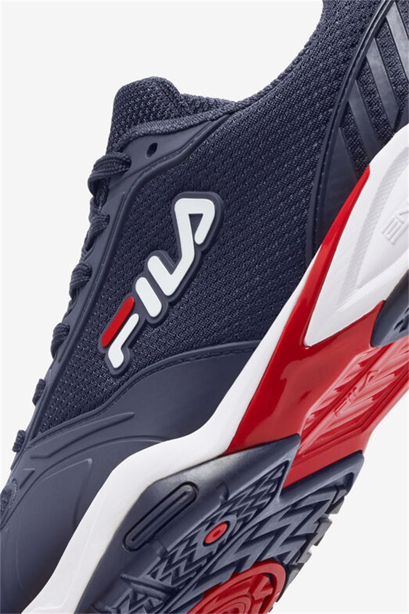 Navy / Red / White Men's Fila Volley Zone Pickleball Shoes | Saudi Arabia-974382