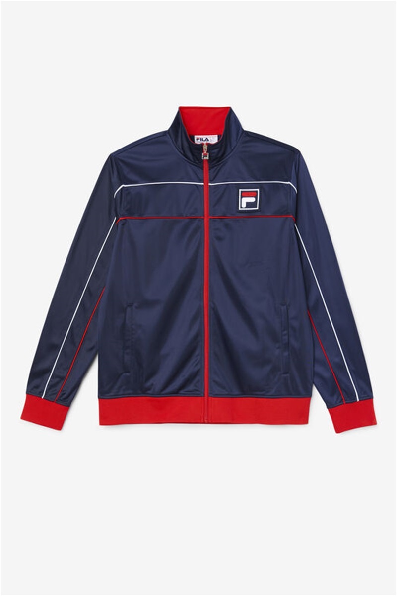 Navy / Red / White Men\'s Fila Wayan Track Jackets | Saudi Arabia-980312