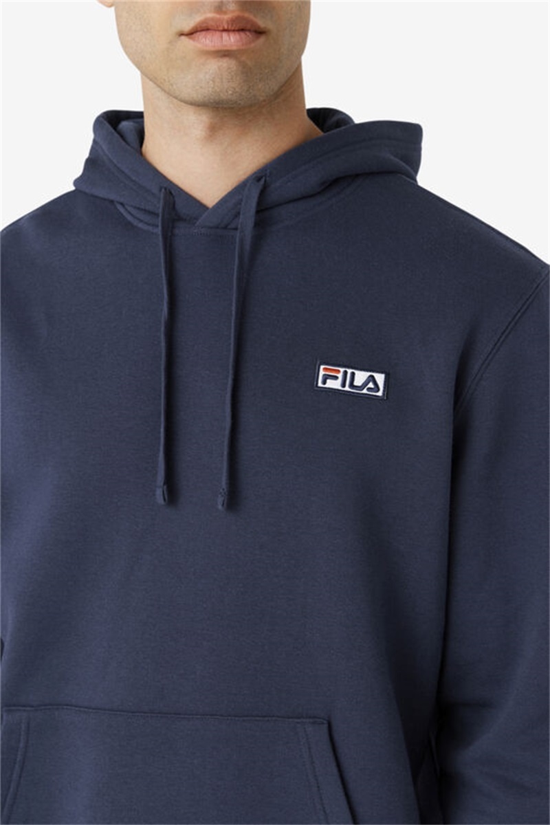 Navy / White Men's Fila Algot Hoodie | Saudi Arabia-689132