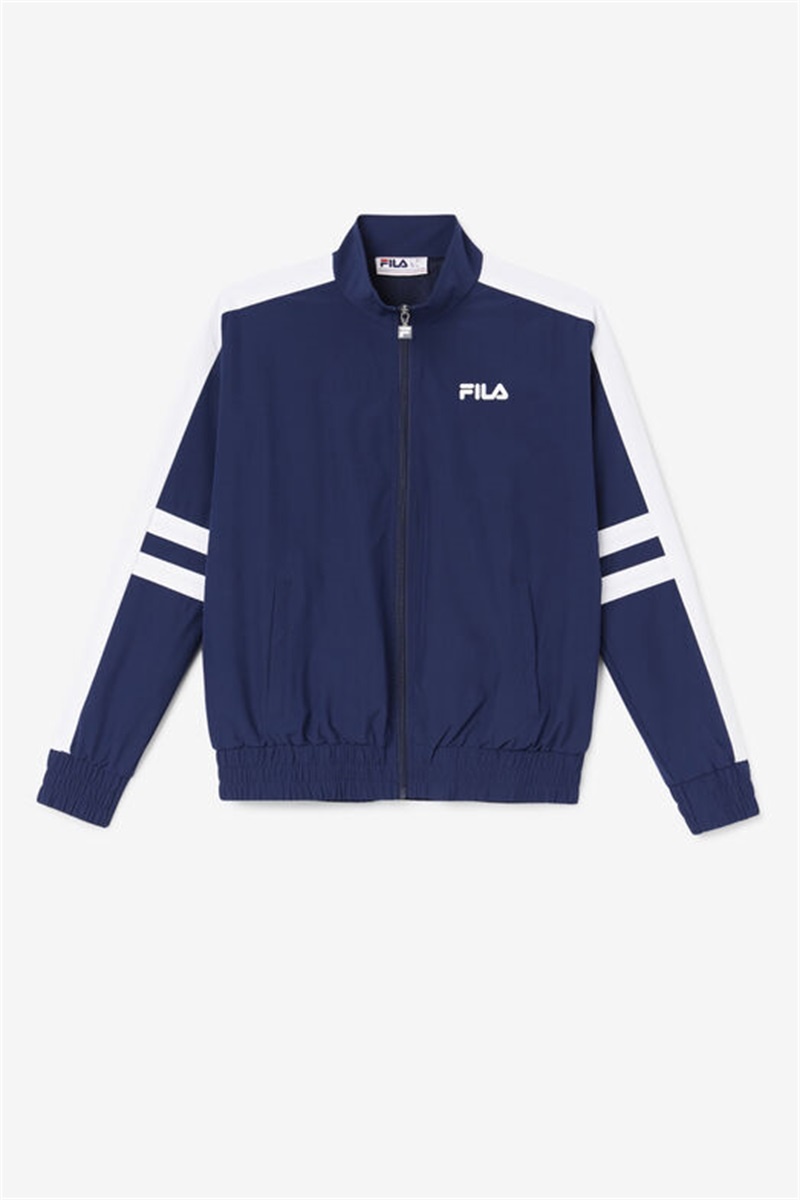 Navy / White Men\'s Fila Jovia Track Jackets | Saudi Arabia-850614