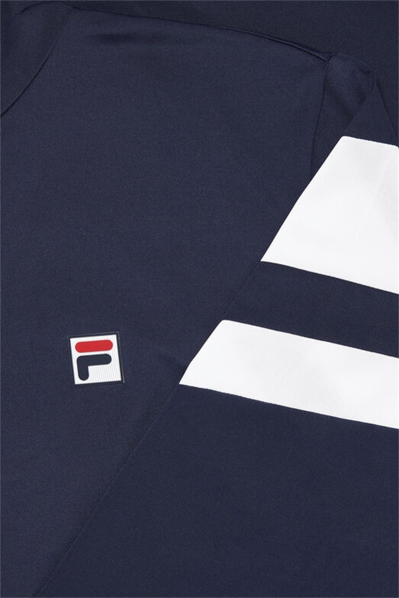 Navy / White Men's Fila Long Sleeve Hoodie | Saudi Arabia-743086