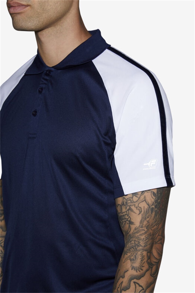 Navy / White Men's Fila Pickleball Polo Shirts | Saudi Arabia-214906
