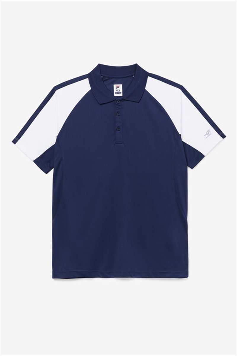 Navy / White Men\'s Fila Pickleball Polo Shirts | Saudi Arabia-214906
