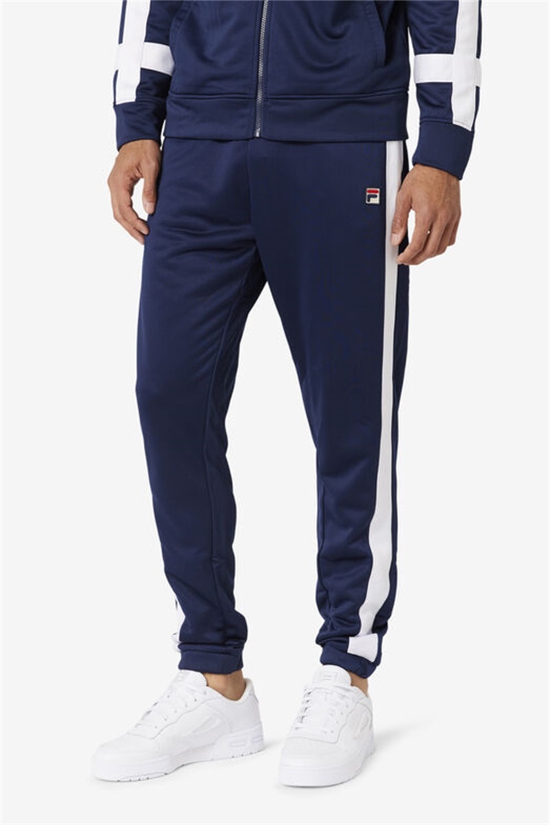 Navy / White Men's Fila Renzo Pants | Saudi Arabia-835026