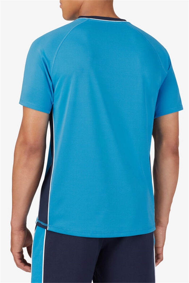 Navy / White Men's Fila Tie Breaker Short Sleeve Mesh Tee | Saudi Arabia-074321