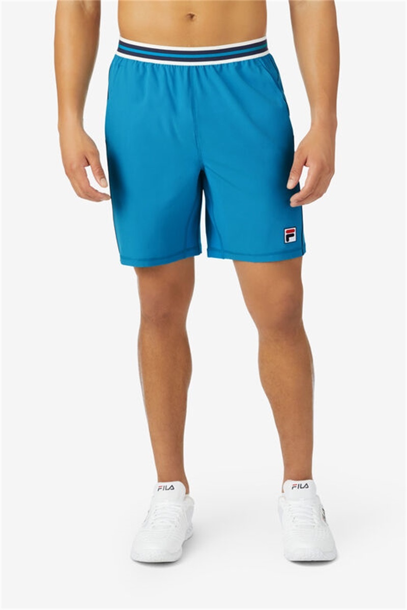 Navy / White Men's Fila Tie Breaker Woven Shorts | Saudi Arabia-481253