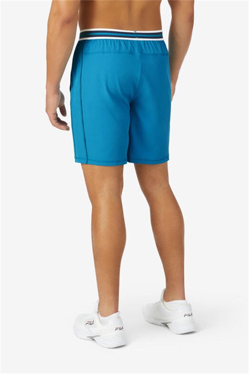 Navy / White Men's Fila Tie Breaker Woven Shorts | Saudi Arabia-481253