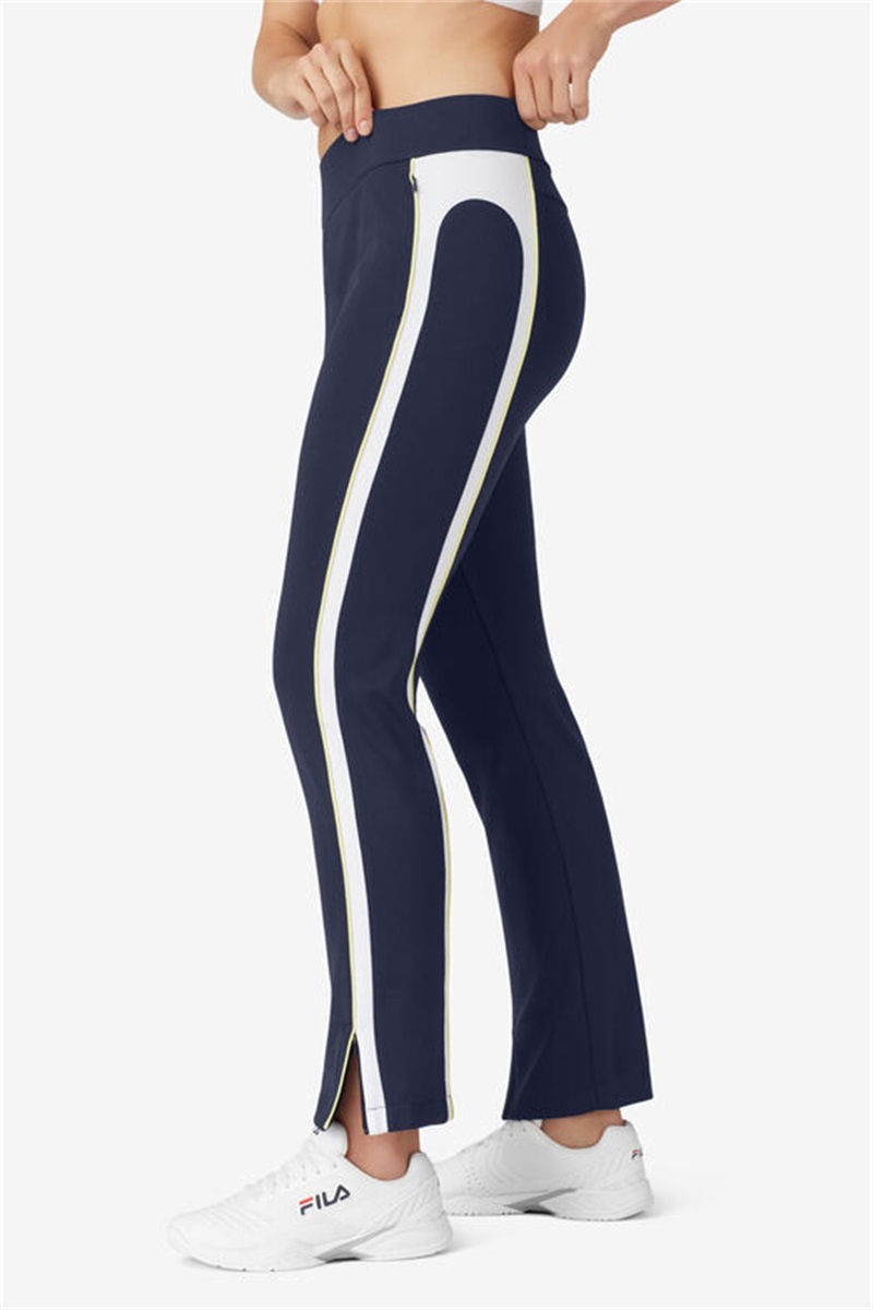 Navy / White Women's Fila Alley Track Pants | Saudi Arabia-431829