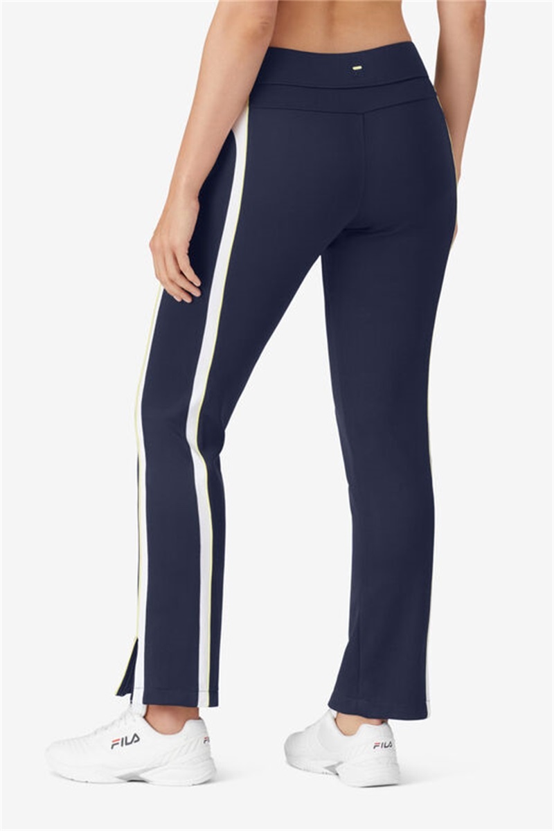 Navy / White Women's Fila Alley Track Pants | Saudi Arabia-431829