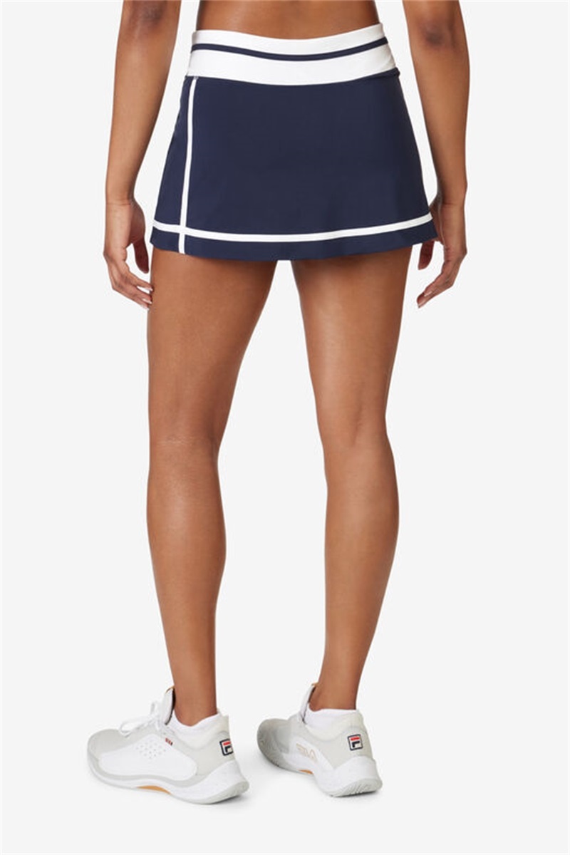 Navy / White Women's Fila Essentials 13.5 Inch Skirts | Saudi Arabia-507834