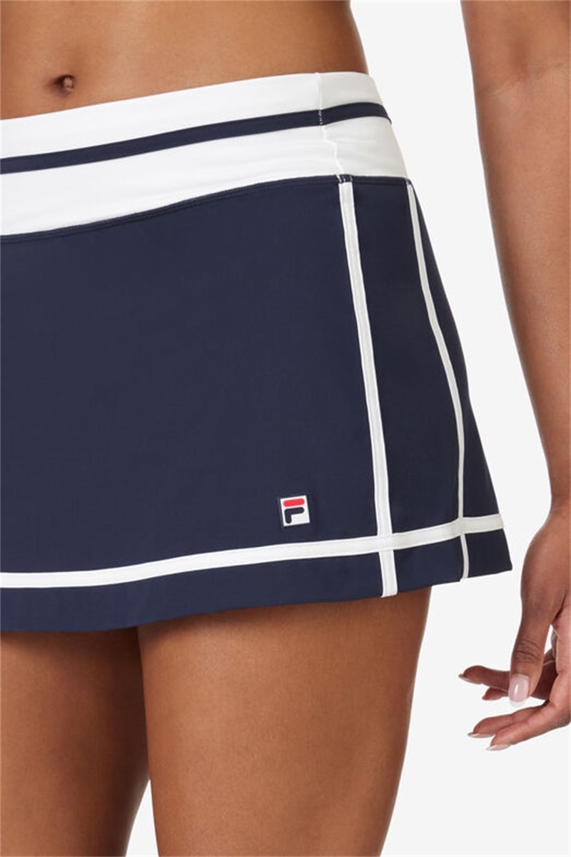 Navy / White Women's Fila Essentials 13.5 Inch Skirts | Saudi Arabia-507834