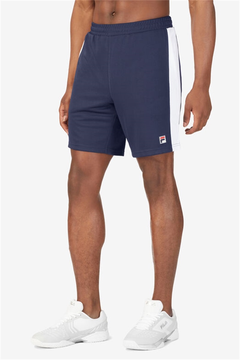 Navy / White / Blue Men's Fila Groundbreaker Knit Shorts | Saudi Arabia-734089