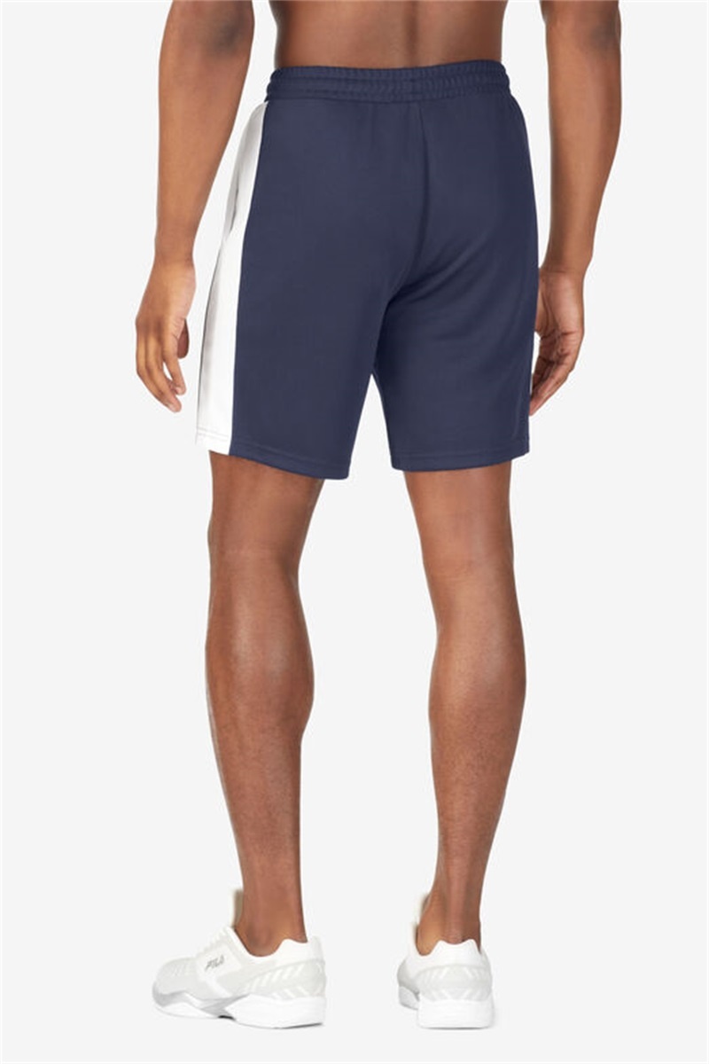 Navy / White / Blue Men's Fila Groundbreaker Knit Shorts | Saudi Arabia-734089