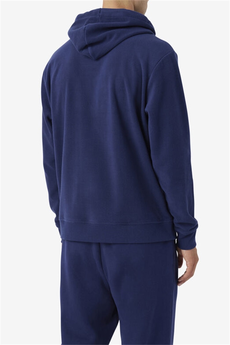 Navy / White / Deep Men's Fila Dinn Hoodie | Saudi Arabia-398607