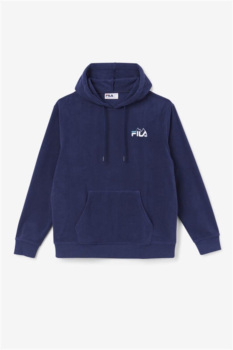Navy / White / Deep Men\'s Fila Dinn Hoodie | Saudi Arabia-398607
