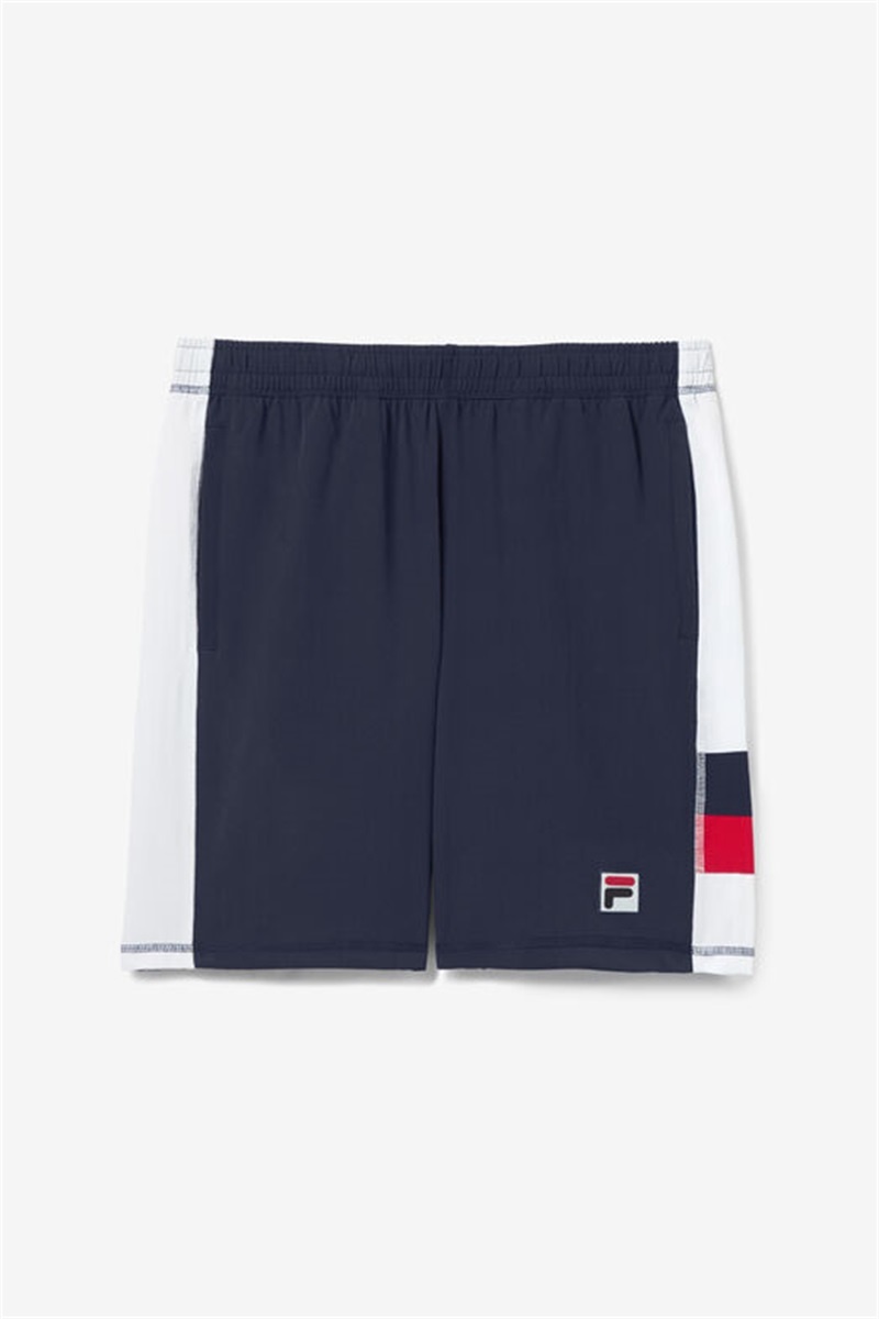 Navy / White / Red Men\'s Fila Essentials H Stretch Woven Shorts | Saudi Arabia-817034