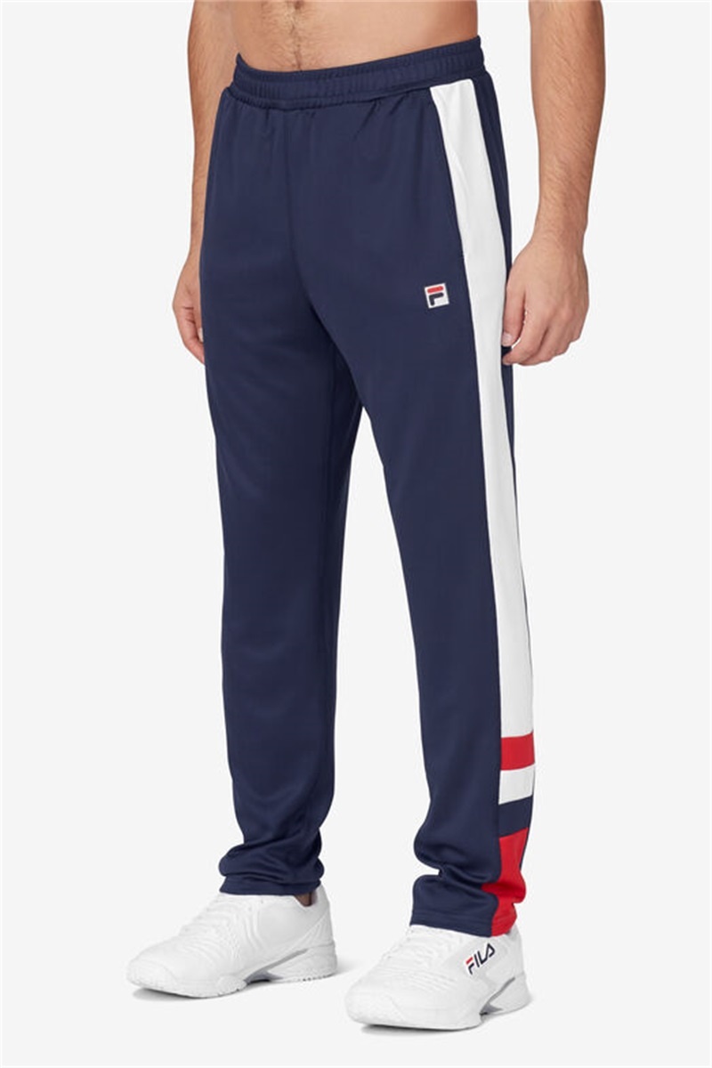 Navy / White / Red Men's Fila Essentials H Track Pants | Saudi Arabia-594816