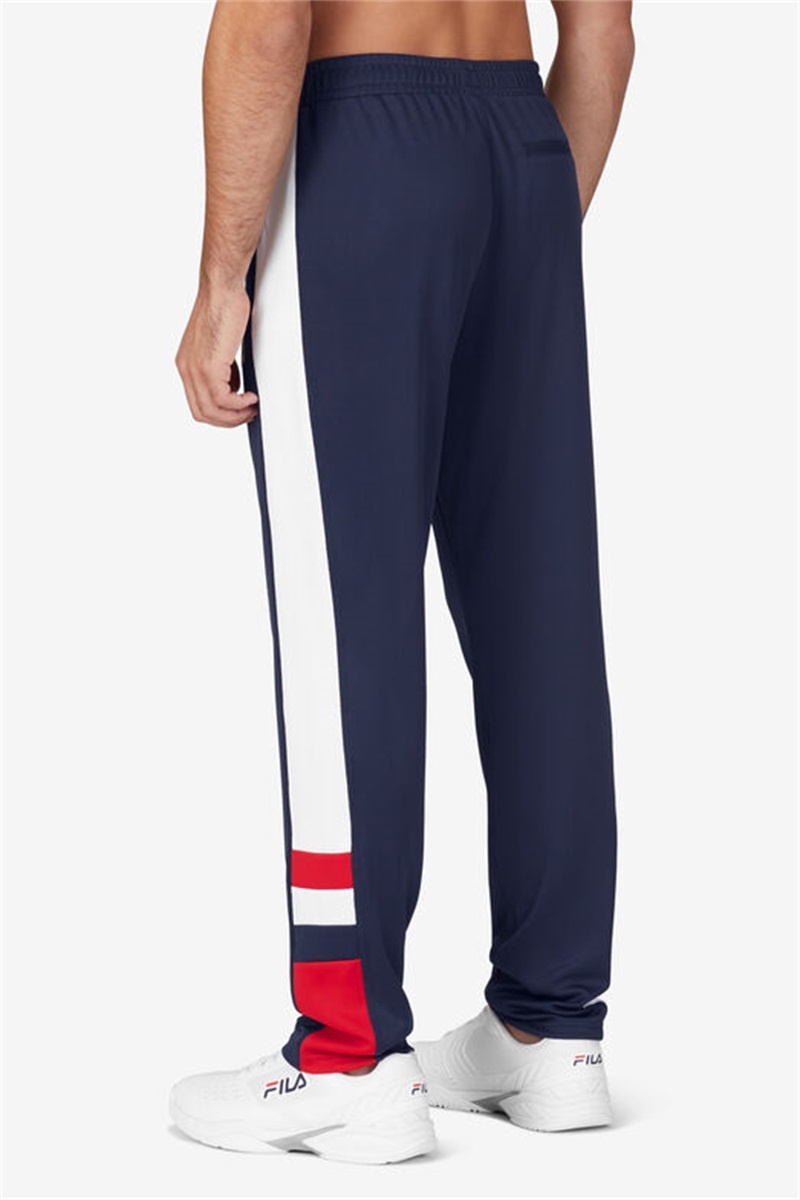 Navy / White / Red Men's Fila Essentials H Track Pants | Saudi Arabia-594816