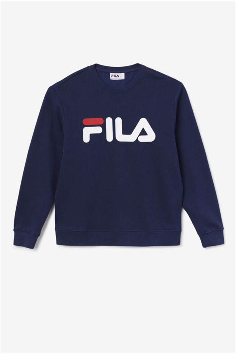 Navy / White / Red Men\'s Fila Zoya Crew Sweatshirts | Saudi Arabia-520396