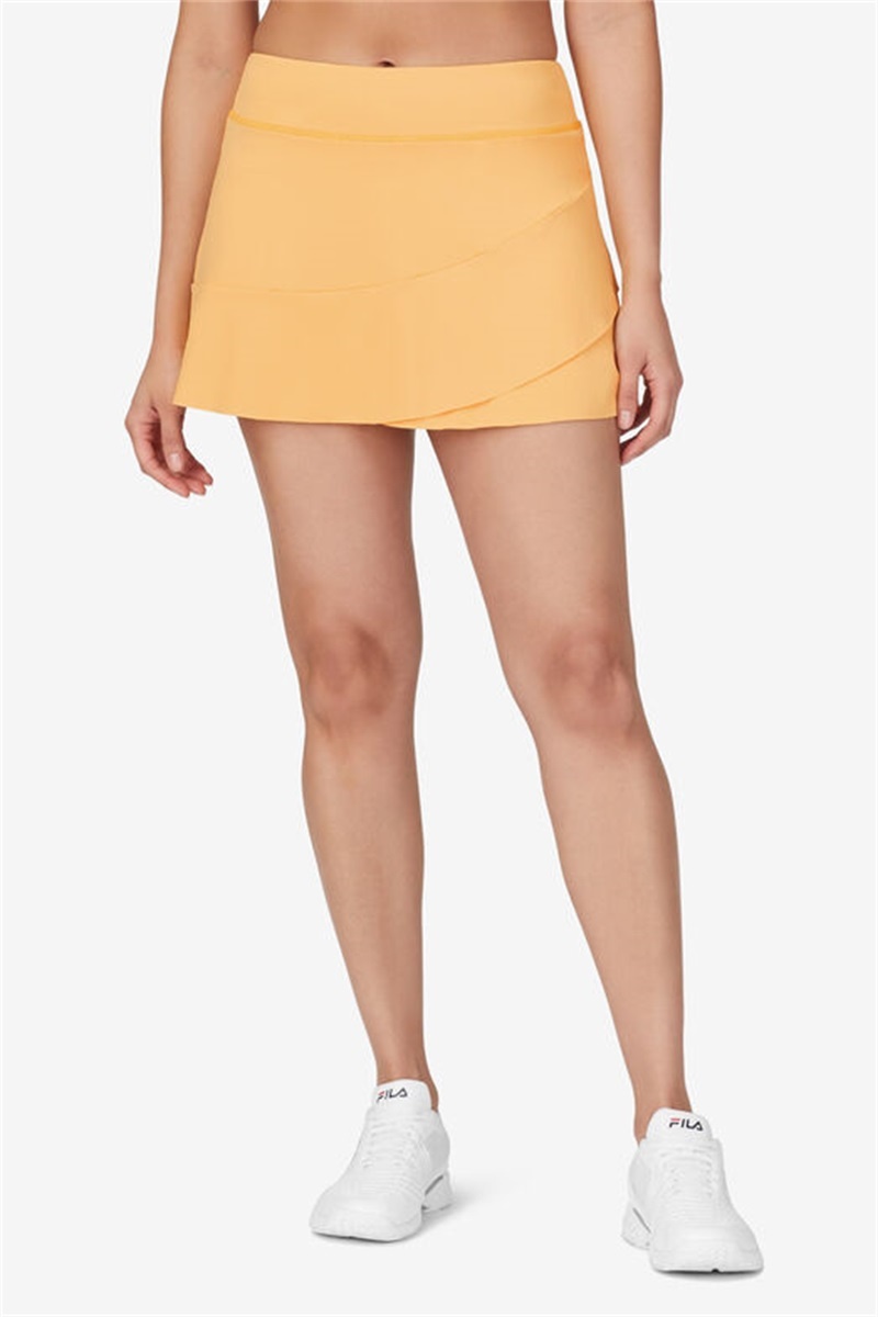 Orange Women's Fila Back Spin Solid Skirts | Saudi Arabia-250647