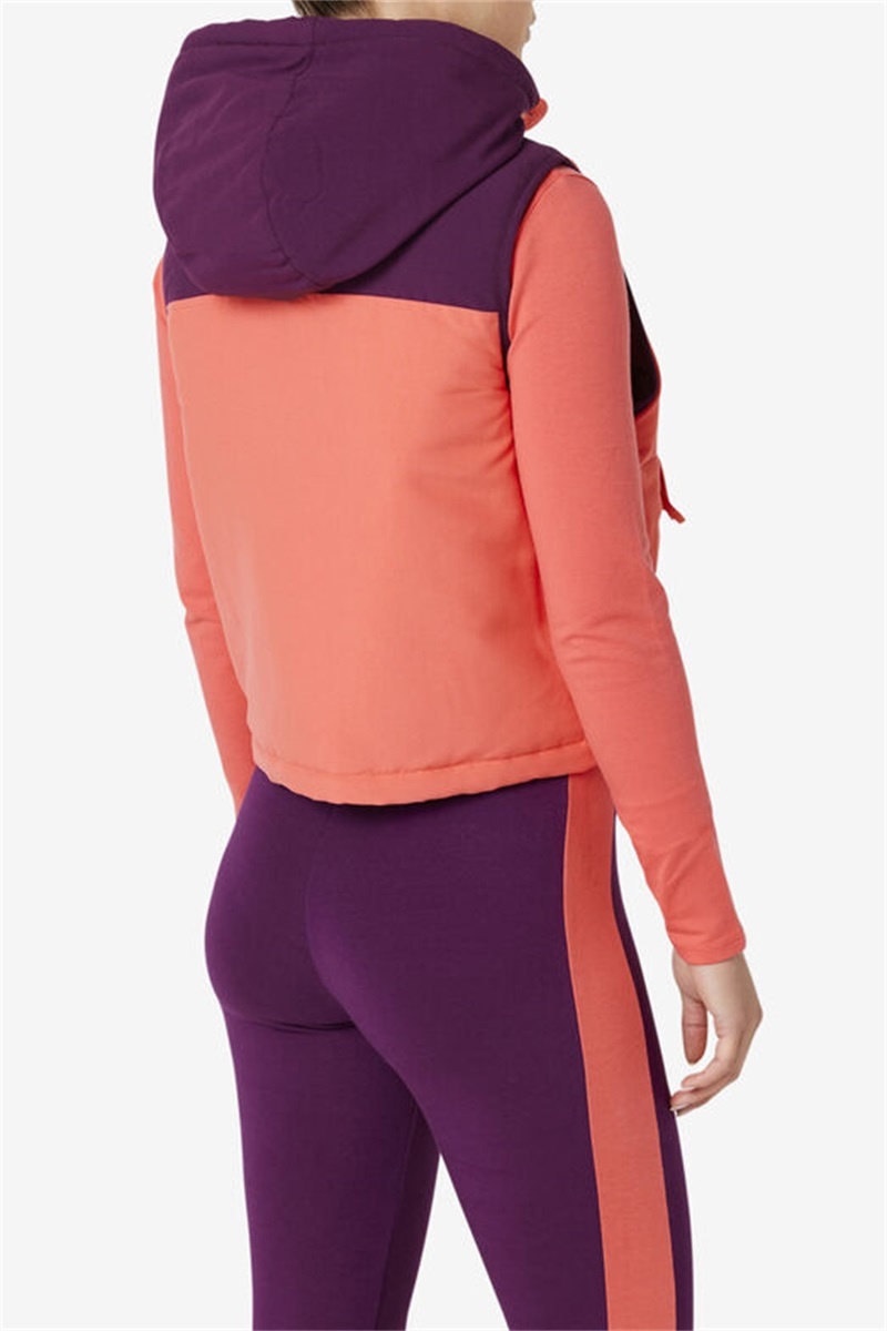 Orange Women's Fila Nevaeh Half Zip Vest | Saudi Arabia-985701
