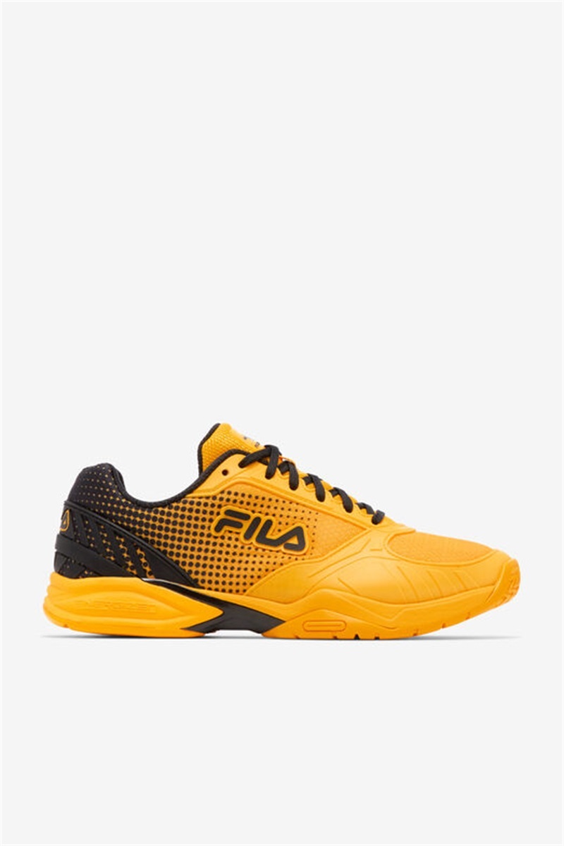 Orange / Black / Orange Men\'s Fila Volley Zone Tennis Shoes | Saudi Arabia-904836