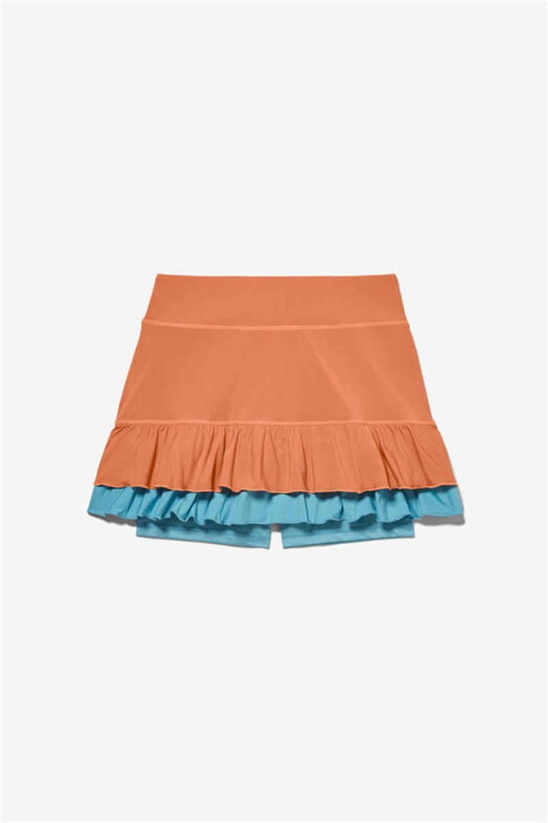 Orange / Blue Women\'s Fila Groundbreaker Ruffle Skirts | Saudi Arabia-358470
