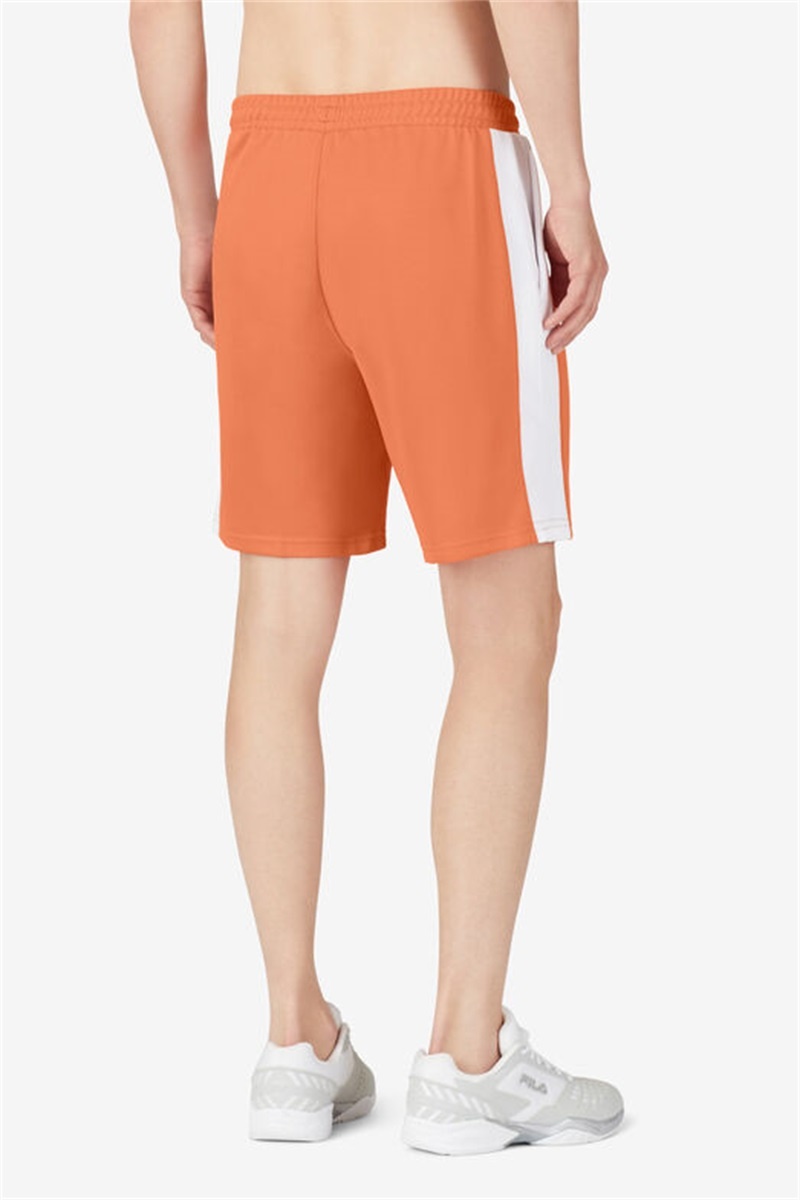 Orange / White Men's Fila Groundbreaker Knit Shorts | Saudi Arabia-512670