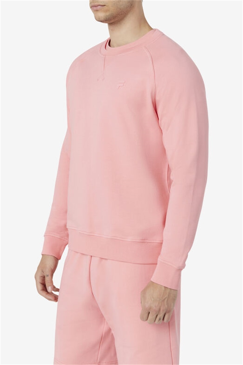 Pink Men's Fila Logan Crewneck Sweatshirts | Saudi Arabia-586240