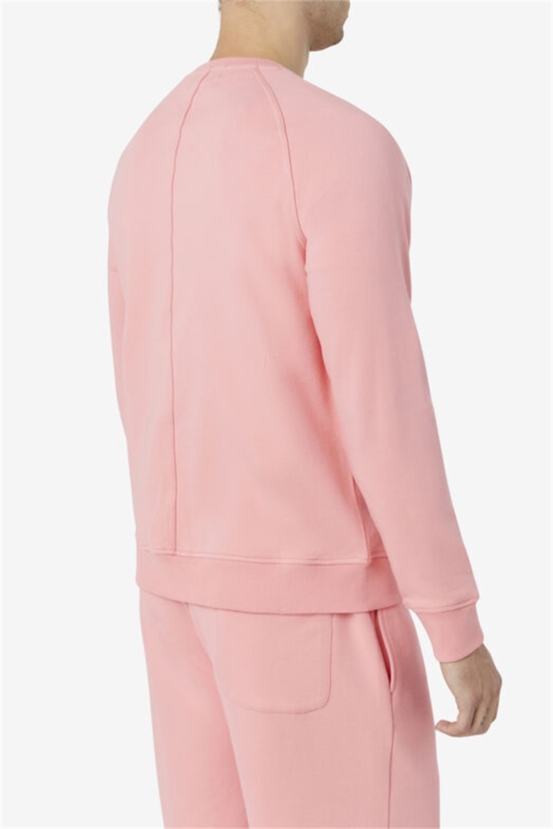Pink Men's Fila Logan Crewneck Sweatshirts | Saudi Arabia-586240