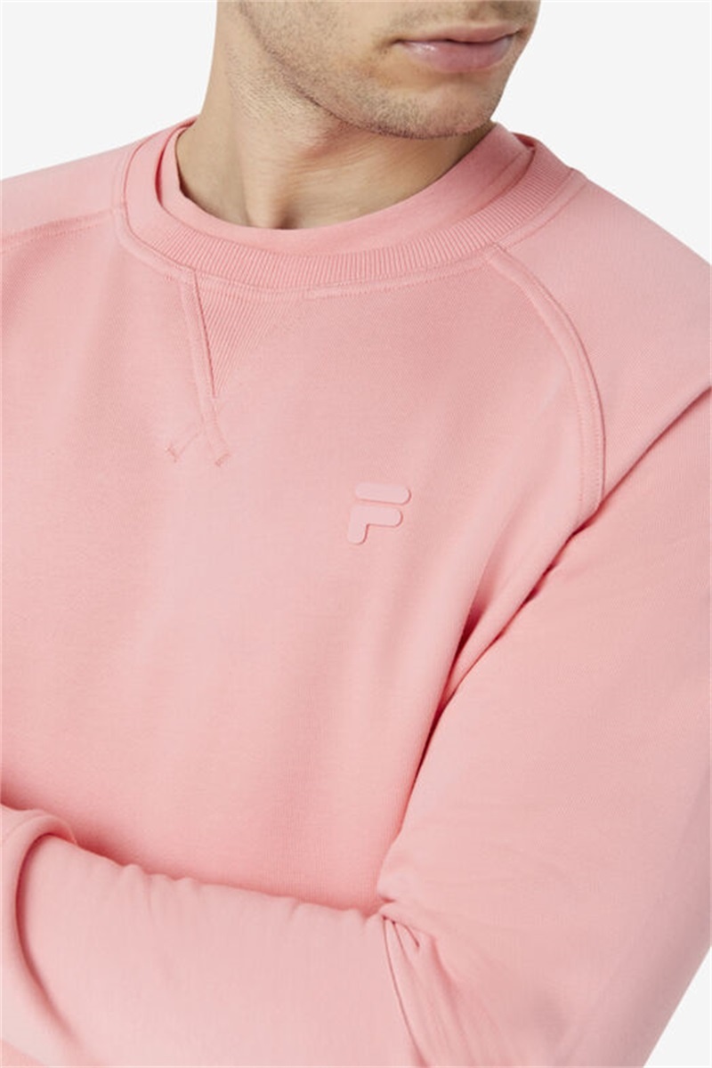 Pink Men's Fila Logan Crewneck Sweatshirts | Saudi Arabia-586240