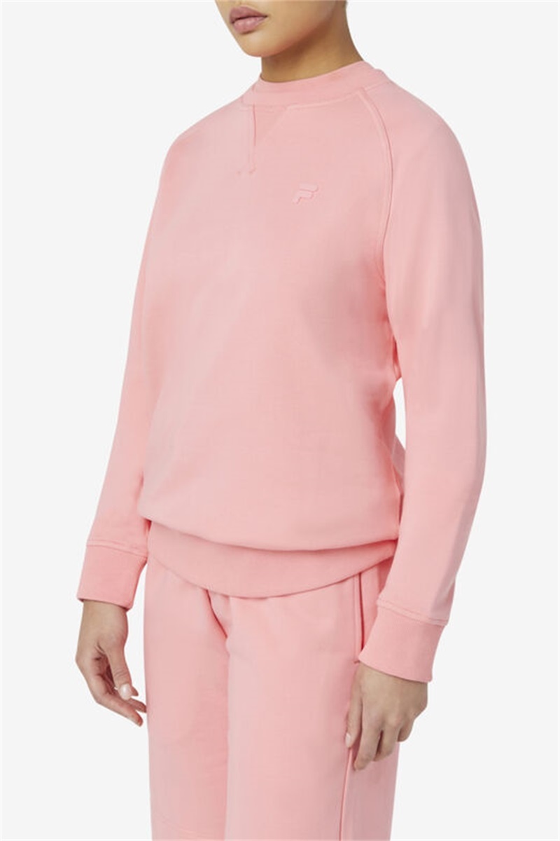 Pink Men's Fila Logan Crewneck Sweatshirts | Saudi Arabia-586240