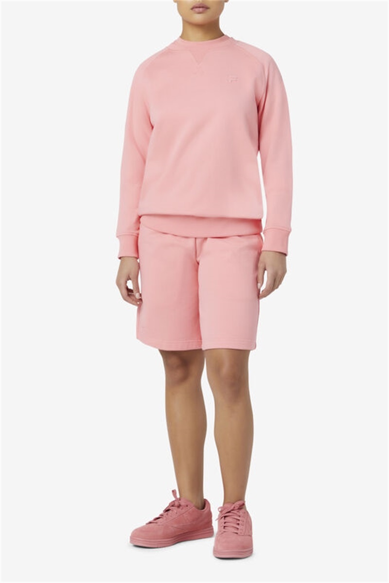 Pink Men's Fila Logan Crewneck Sweatshirts | Saudi Arabia-586240