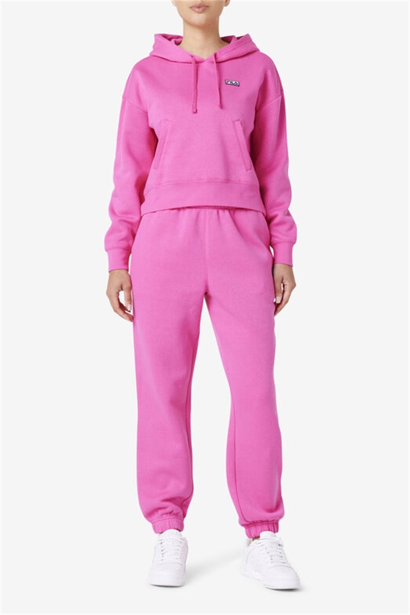 Pink Men's Fila Marina Hoodie | Saudi Arabia-407538