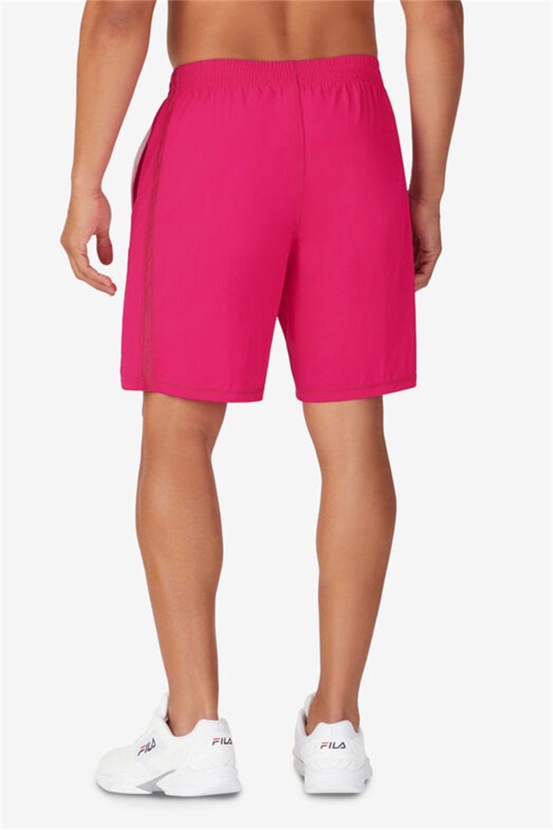 Pink Peacock / White Men's Fila Center Court Stretch Woven Shorts | Saudi Arabia-397126