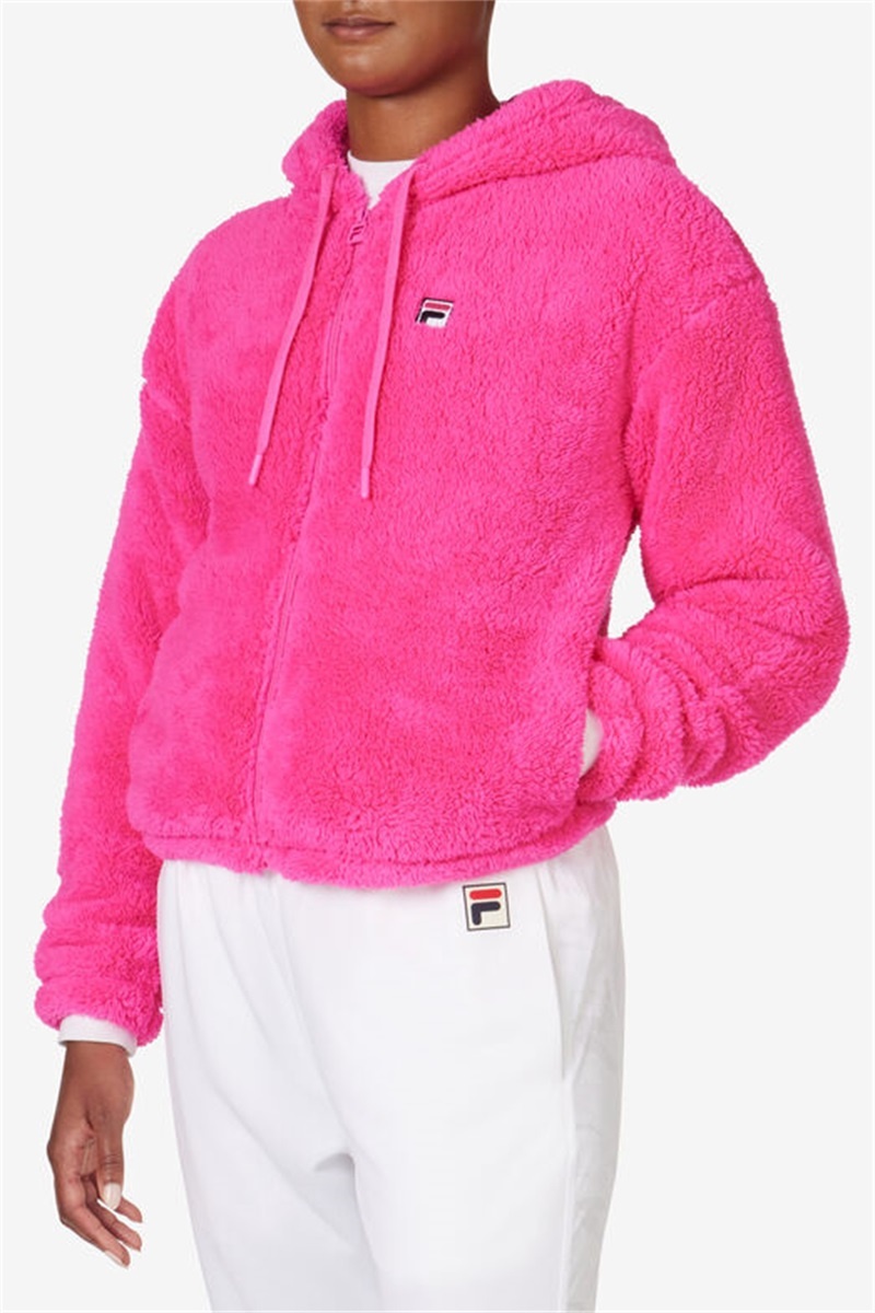 Pink Women's Fila Chilly Hoodie | Saudi Arabia-781402