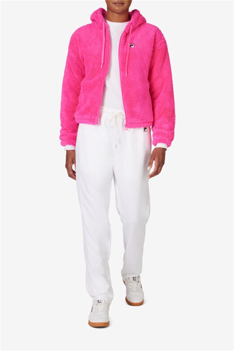 Pink Women's Fila Chilly Hoodie | Saudi Arabia-781402