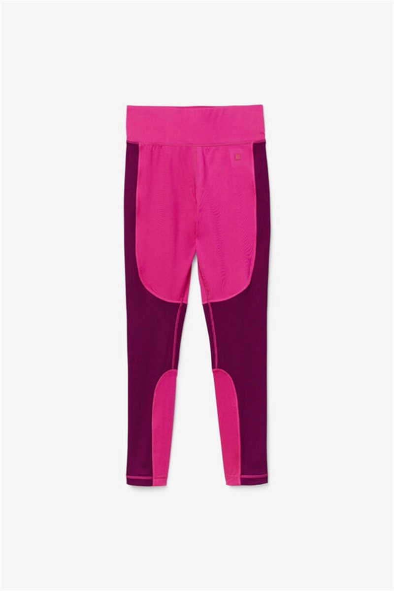 Pink Women\'s Fila Forza Textured Long Leggings | Saudi Arabia-756189